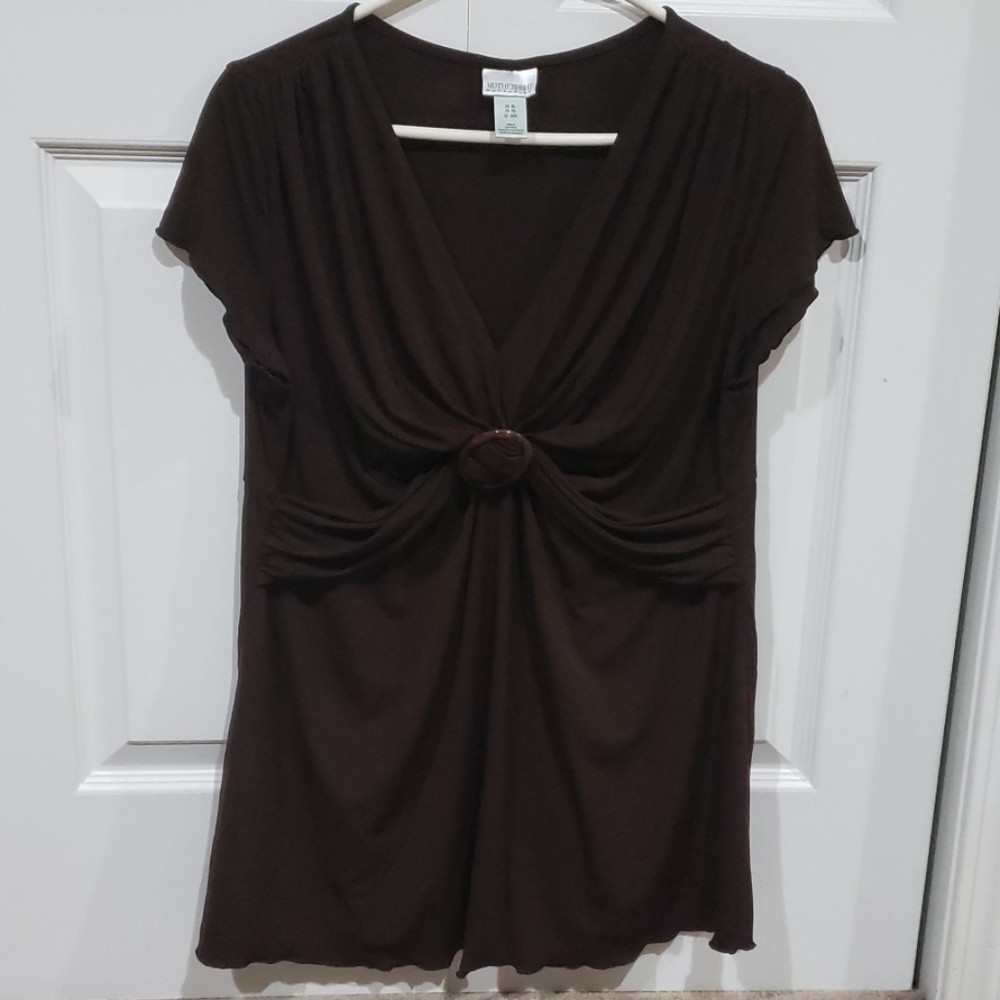 Motherhood Maternity cola top short sleeves XL